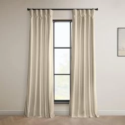 Angora Beige Signature Plush Velvet Hotel Blackout Curtain