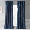Navy Ruched Solid Faux Silk Taffeta Curtain -Chic Curtains Shop 1 22946c02 b2b2 4a16 a90b 5f536e5f32ae