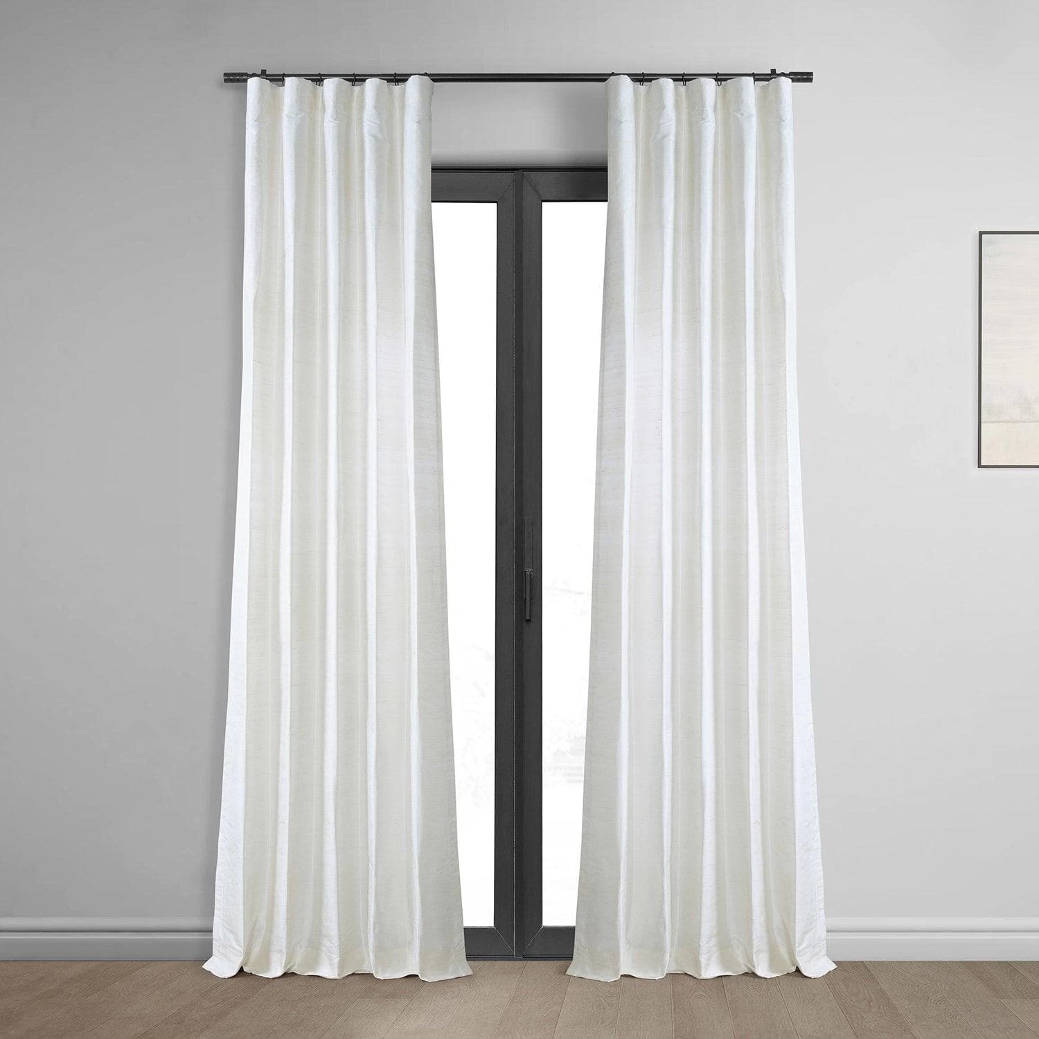 Lily White Textured Dupioni Silk Curtain 3 Lily White Textured Dupioni Silk Curtain