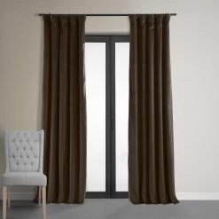 Vermilion Brown Signature Velvet Room Darkening Curtain Pair (2 Panels)