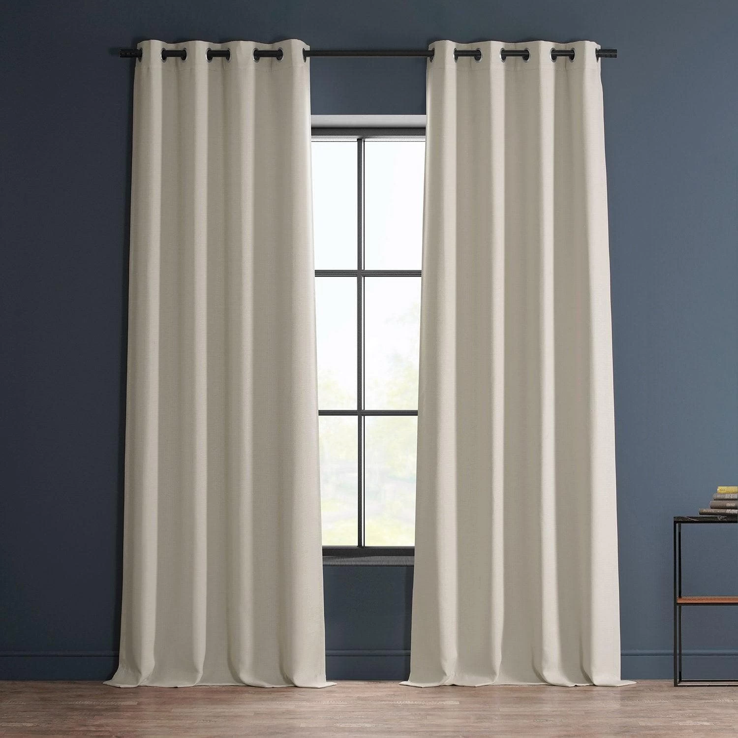 Birch Grommet Textured Faux Linen Room Darkening Curtain 3 Birch Grommet Textured Faux Linen Room Darkening Curtain