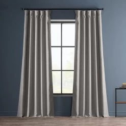 Clay Textured Faux Linen Room Darkening Curtain