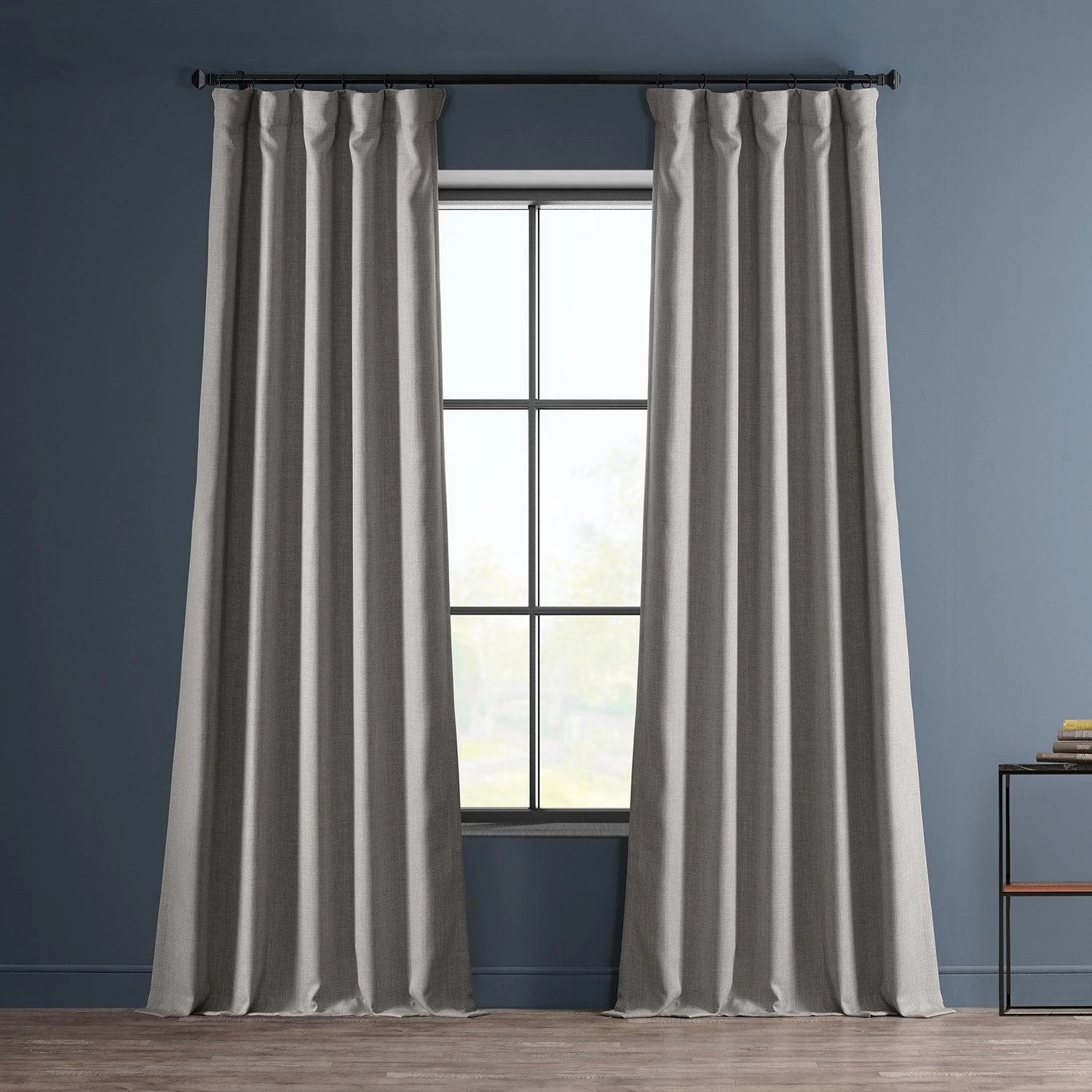 Clay Textured Faux Linen Room Darkening Curtain 3 Clay Textured Faux Linen Room Darkening Curtain