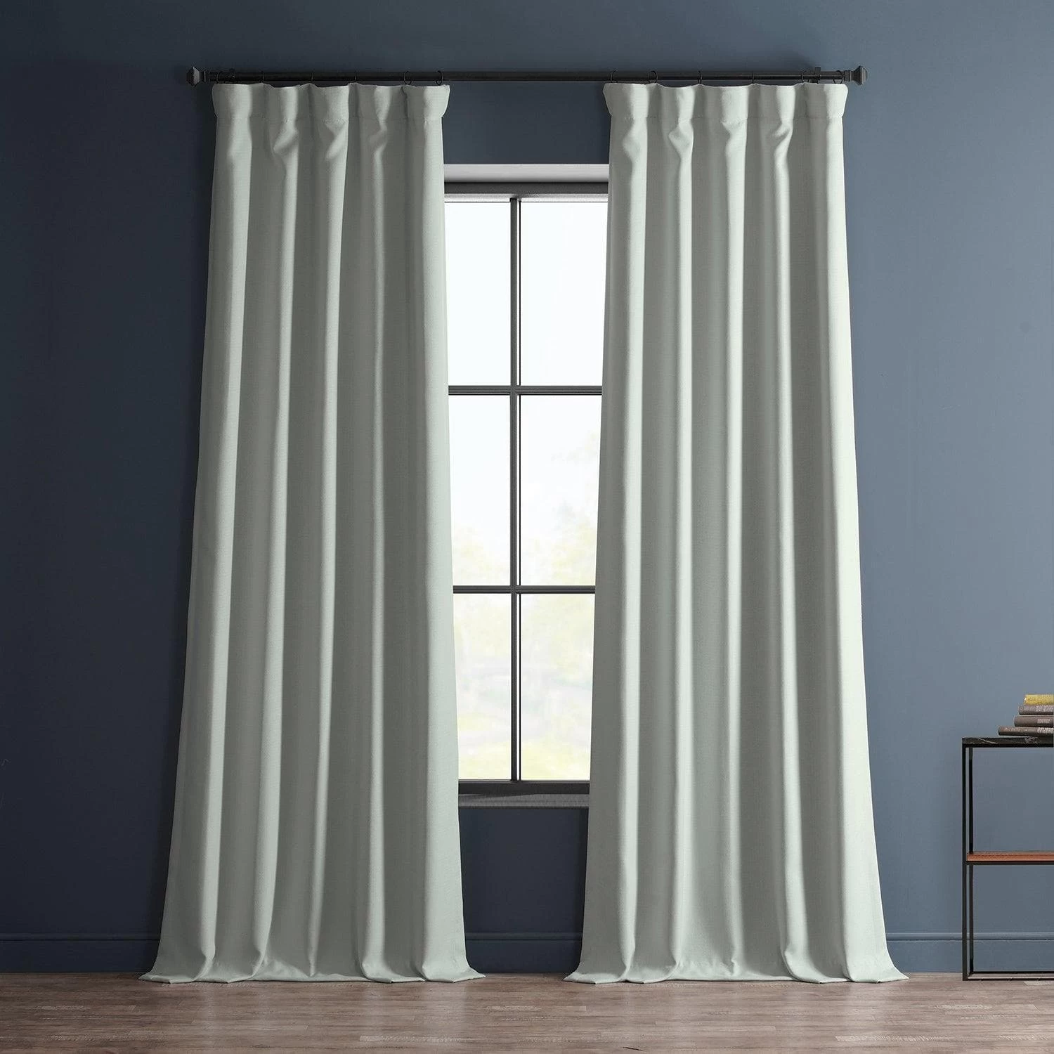 Oyster Textured Faux Linen Room Darkening Curtain 3 Oyster Textured Faux Linen Room Darkening Curtain