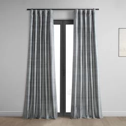 Mineral Grey Textured Dupioni Silk Curtain