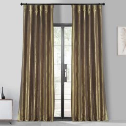 Gold Nugget Faux Silk Taffeta Blackout Curtain
