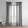 Gravel Grey Grommet Textured Faux Linen Sheer Curtain -Chic Curtains Shop 1 e1a73c56 8647 46e3 819c 8d603f7dd866