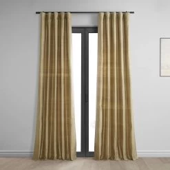 Livingstone Taupe Textured Dupioni Silk Curtain