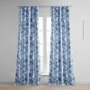 Blue Poppy Printed Faux Linen Room Darkening Curtain -Chic Curtains Shop 1 e997bdbc 3c05 4f4d b707 5e038ab3a3fc