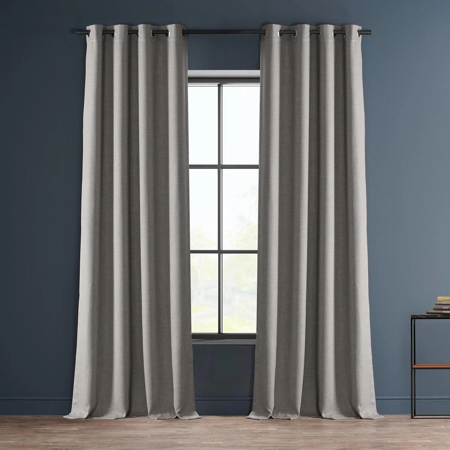 Clay Grommet Textured Faux Linen Room Darkening Curtain 3 Clay Grommet Textured Faux Linen Room Darkening Curtain