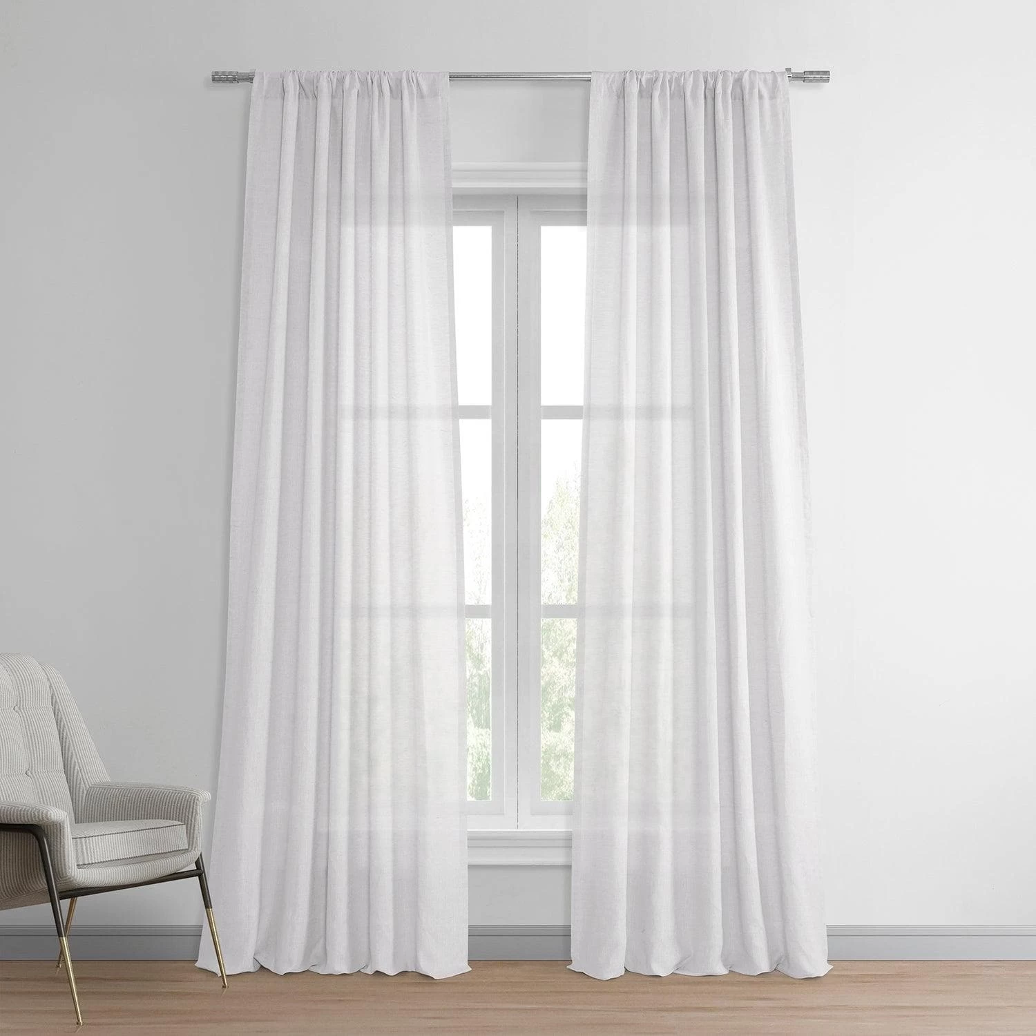 Purity White Deluxe French Linen Curtain 3 Purity White Deluxe French Linen Curtain