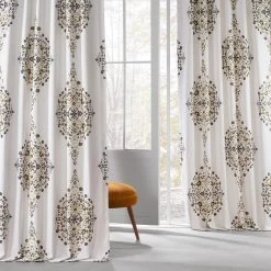 Kerala Gold Printed Cotton Curtain -Chic Curtains Shop 2A