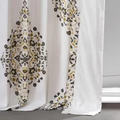 Kerala Gold Printed Cotton Curtain -Chic Curtains Shop 2H