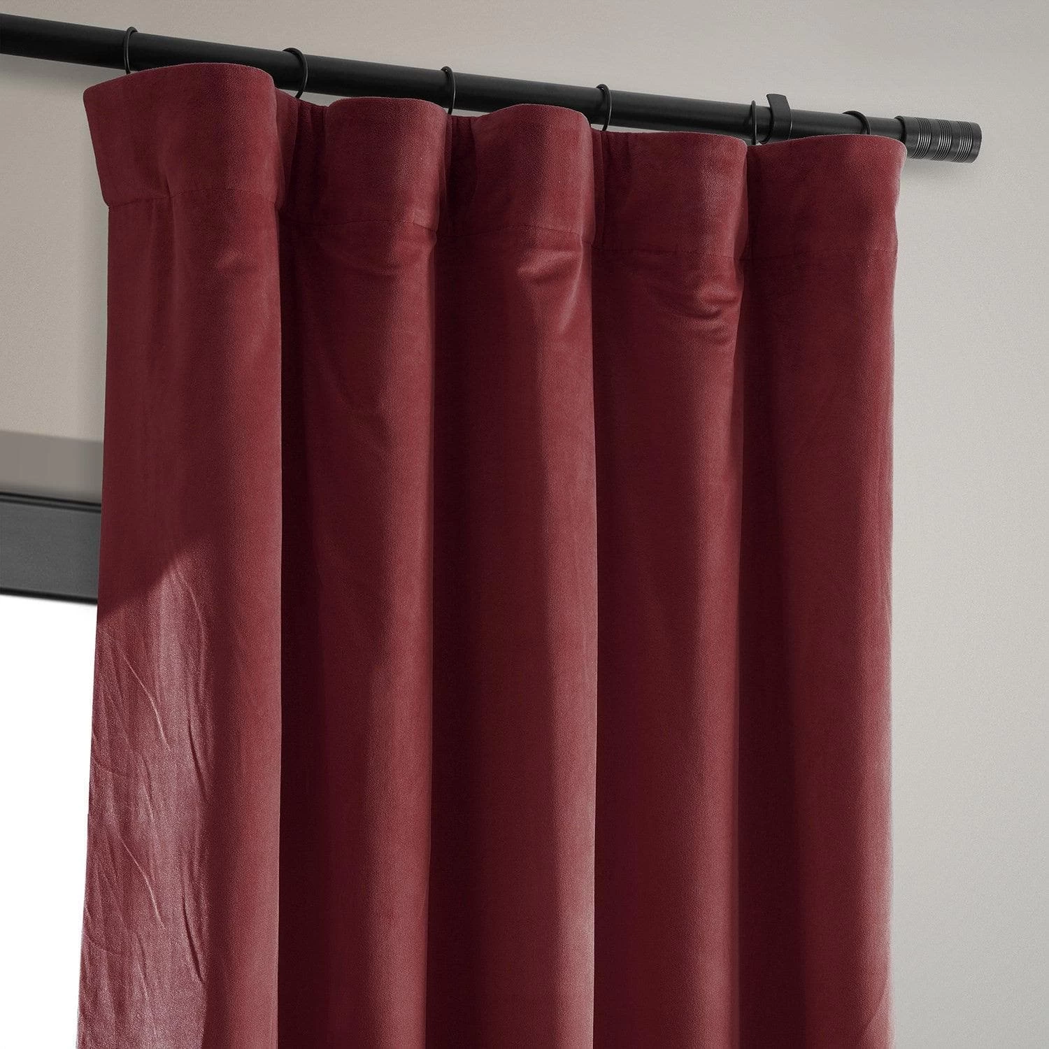Dark Amaranth Signature Velvet Room Darkening Curtain Pair (2 Panels) 4 Dark Amaranth Signature Velvet Room Darkening Curtain Pair (2 Panels) - Image 2