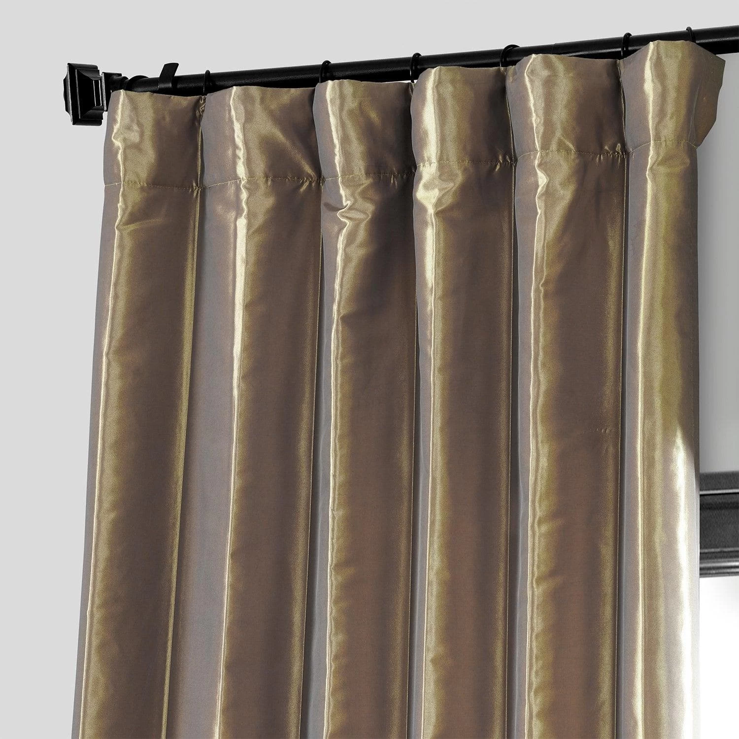 Gold Nugget Faux Silk Taffeta Blackout Curtain 4 Gold Nugget Faux Silk Taffeta Blackout Curtain - Image 2