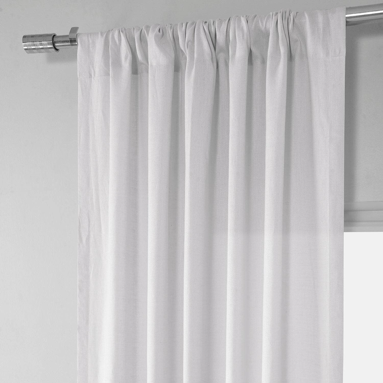 Purity White Deluxe French Linen Curtain 4 Purity White Deluxe French Linen Curtain - Image 2