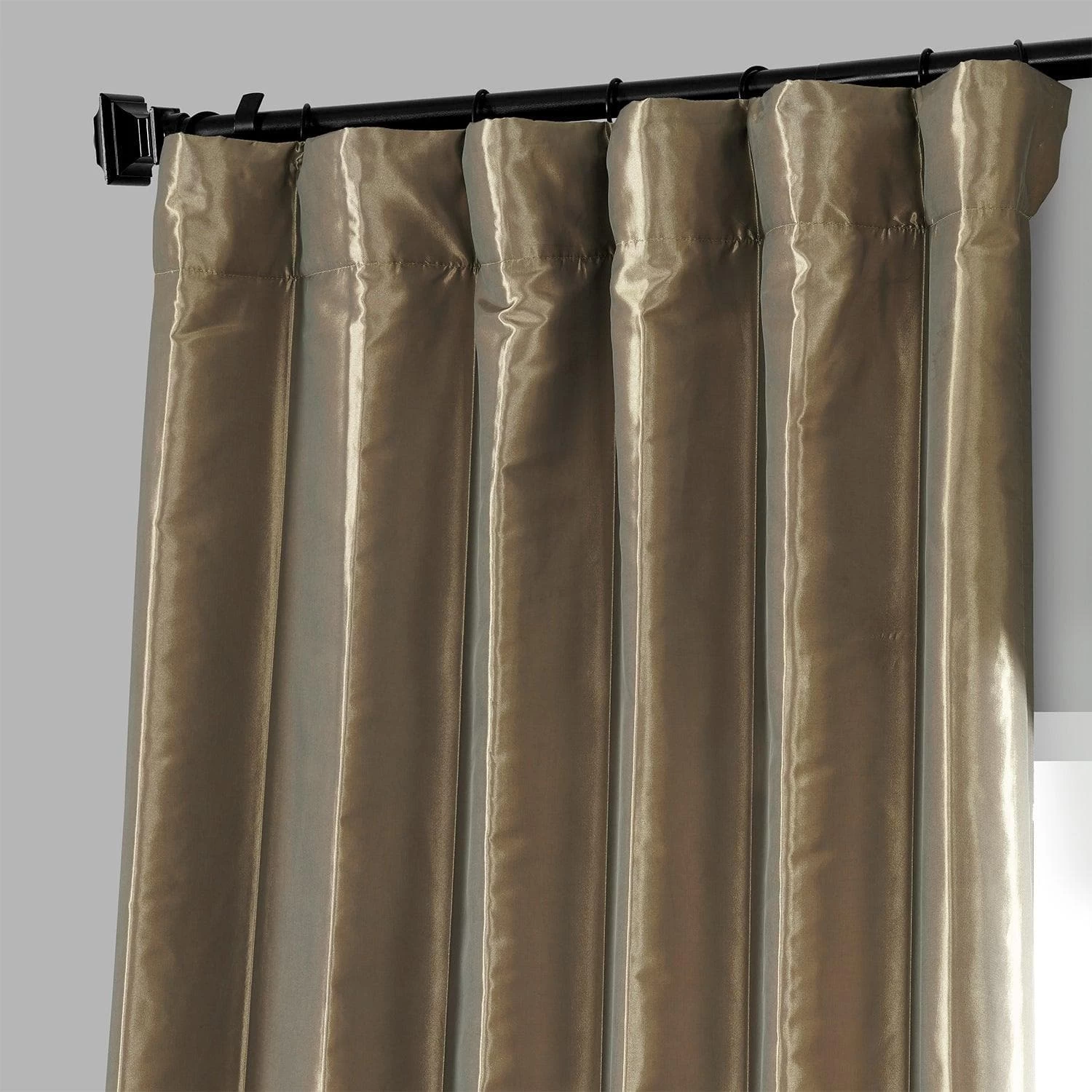 Gold Nugget Solid Faux Silk Taffeta Curtain 4 Gold Nugget Solid Faux Silk Taffeta Curtain - Image 2