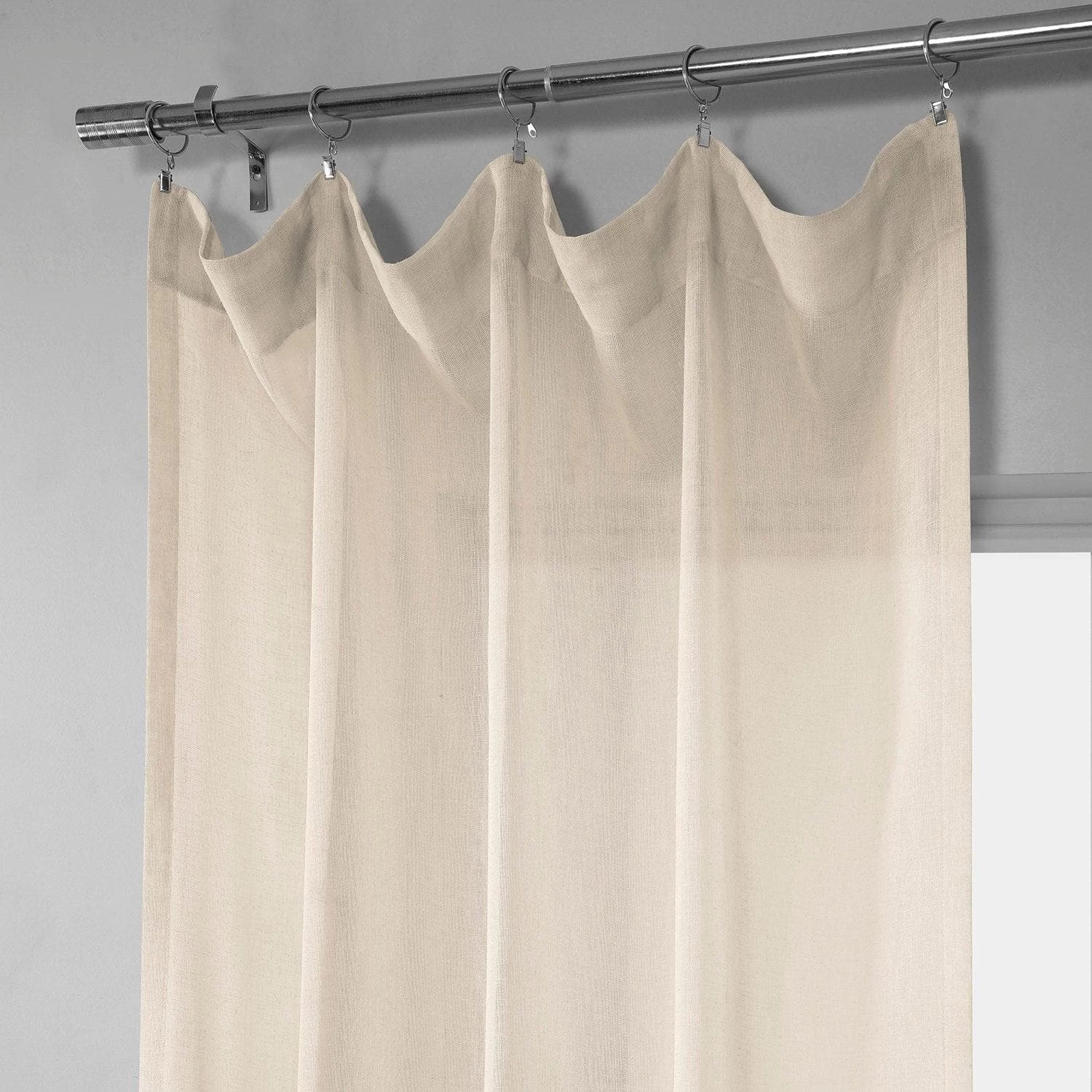 Cotton Seed Textured Faux Linen Sheer Curtain 4 Cotton Seed Textured Faux Linen Sheer Curtain - Image 2