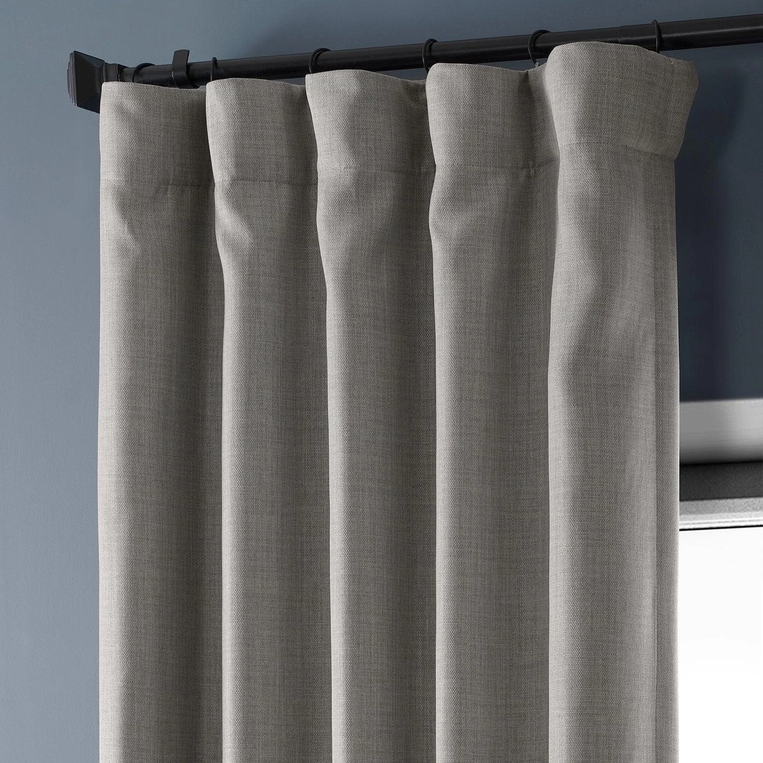 Clay Textured Faux Linen Room Darkening Curtain 4 Clay Textured Faux Linen Room Darkening Curtain - Image 2