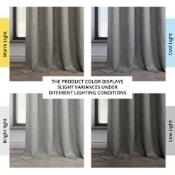 Blazer Grey Grommet Textured Faux Linen Room Darkening Curtain 13 Blazer Grey Grommet Textured Faux Linen Room Darkening Curtain -Chic Curtains Shop 37N