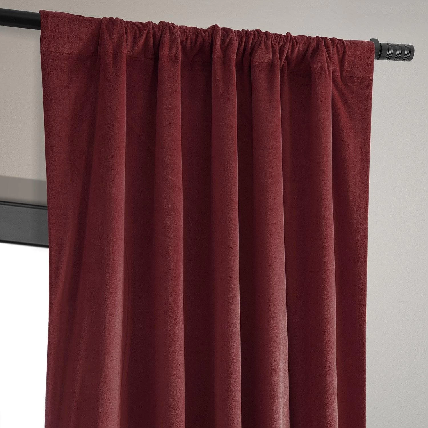 Dark Amaranth Signature Velvet Room Darkening Curtain Pair (2 Panels) 6 Dark Amaranth Signature Velvet Room Darkening Curtain Pair (2 Panels) - Image 4