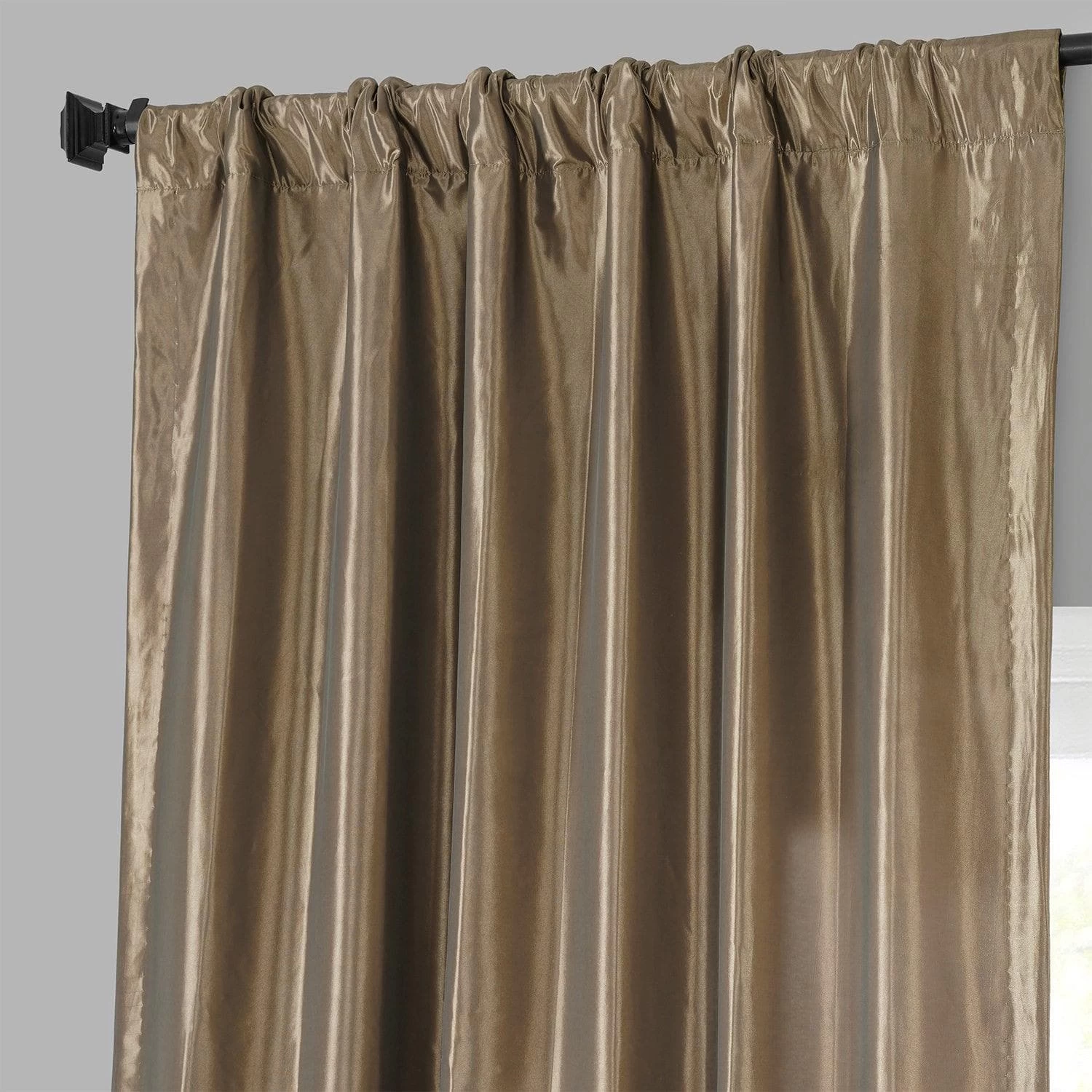 Gold Nugget Solid Faux Silk Taffeta Curtain 6 Gold Nugget Solid Faux Silk Taffeta Curtain - Image 4