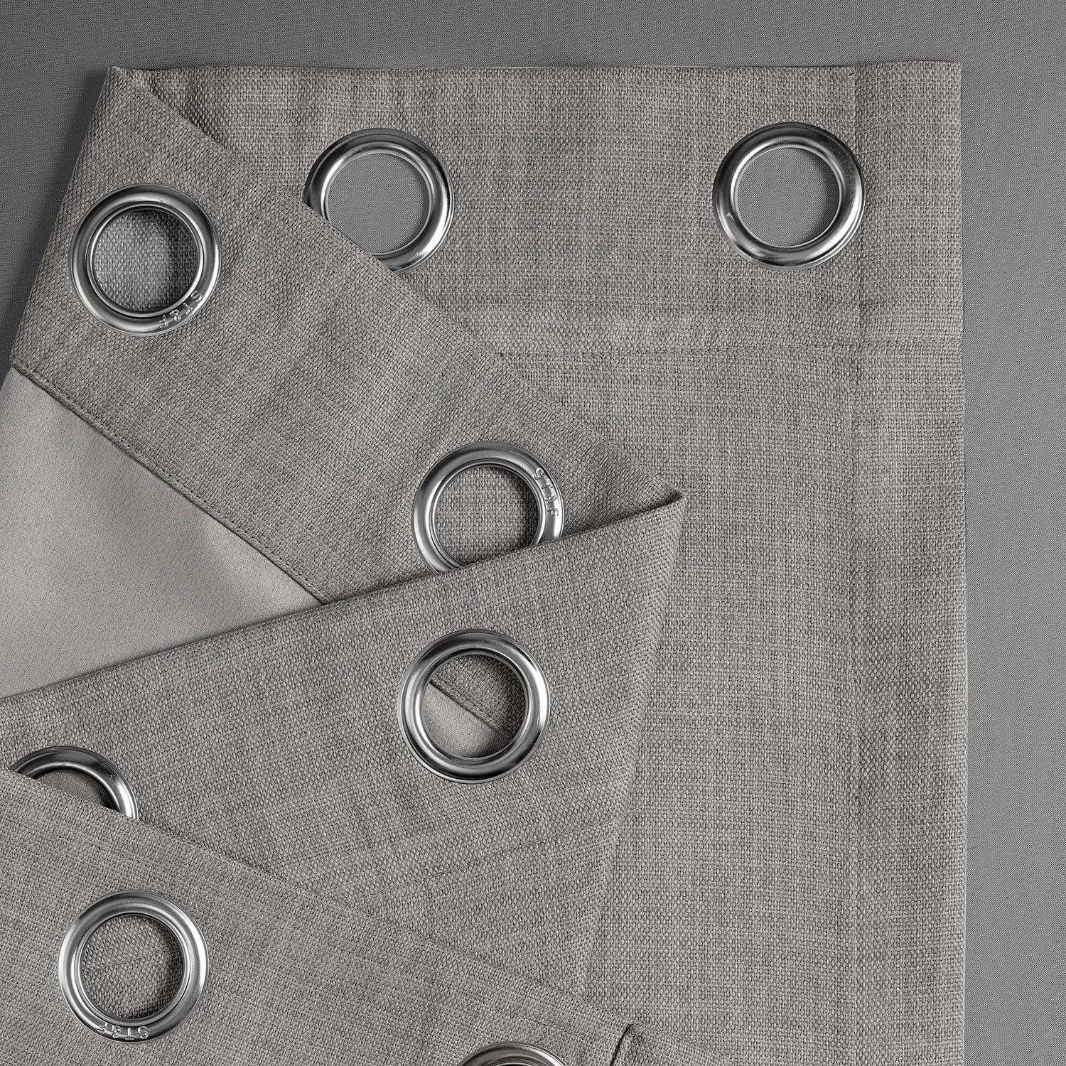 Clay Grommet Textured Faux Linen Room Darkening Curtain 5 Clay Grommet Textured Faux Linen Room Darkening Curtain - Image 3