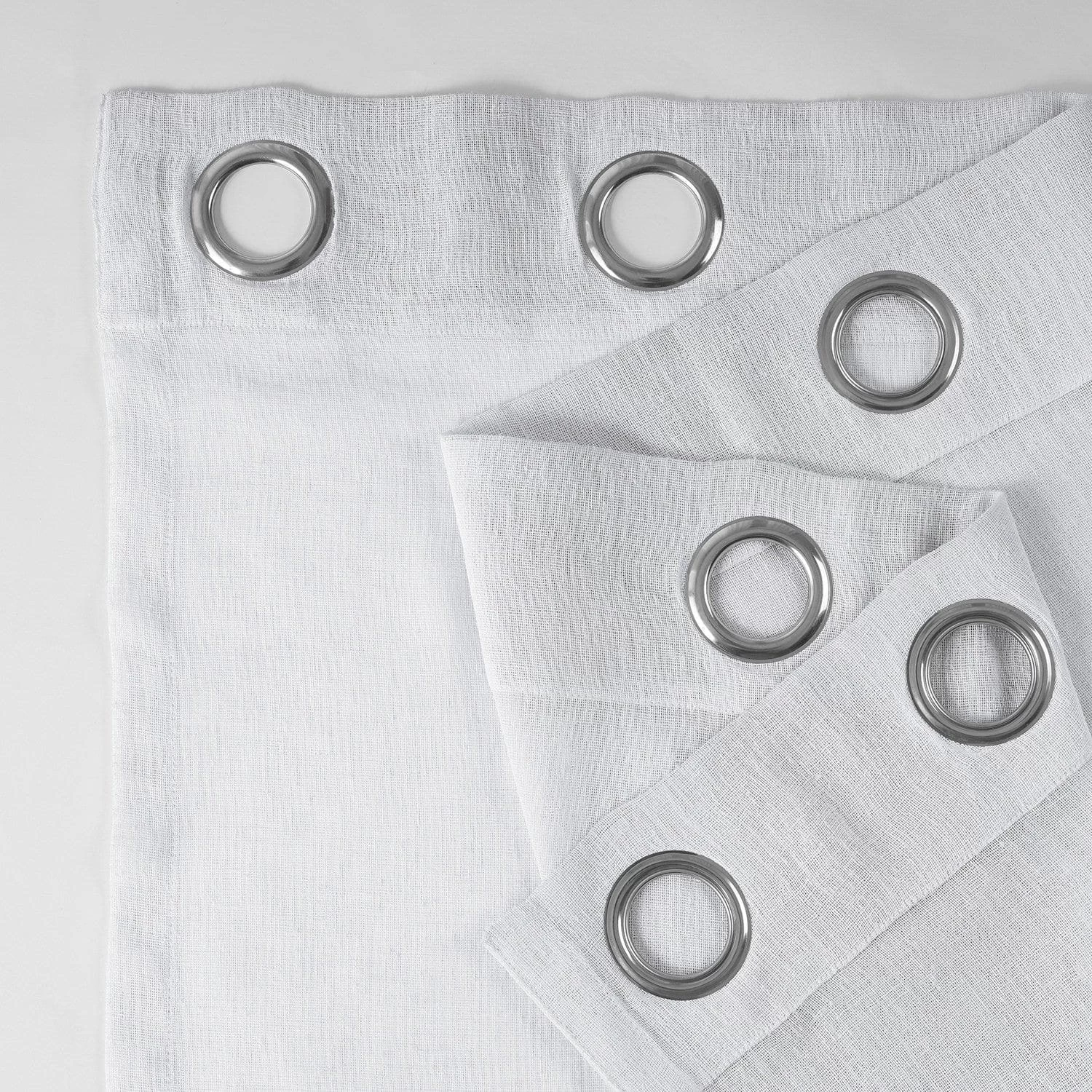 Aspen White Grommet Textured Faux Linen Sheer Curtain 5 Aspen White Grommet Textured Faux Linen Sheer Curtain - Image 3