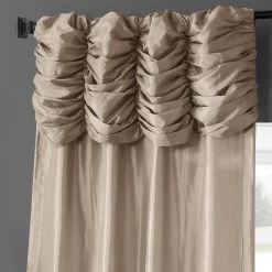 Antique Beige Ruched Solid Faux Silk Taffeta Curtain -Chic Curtains Shop 3 78c1895f 8452 4b47 8e31 9e29e6a24f87