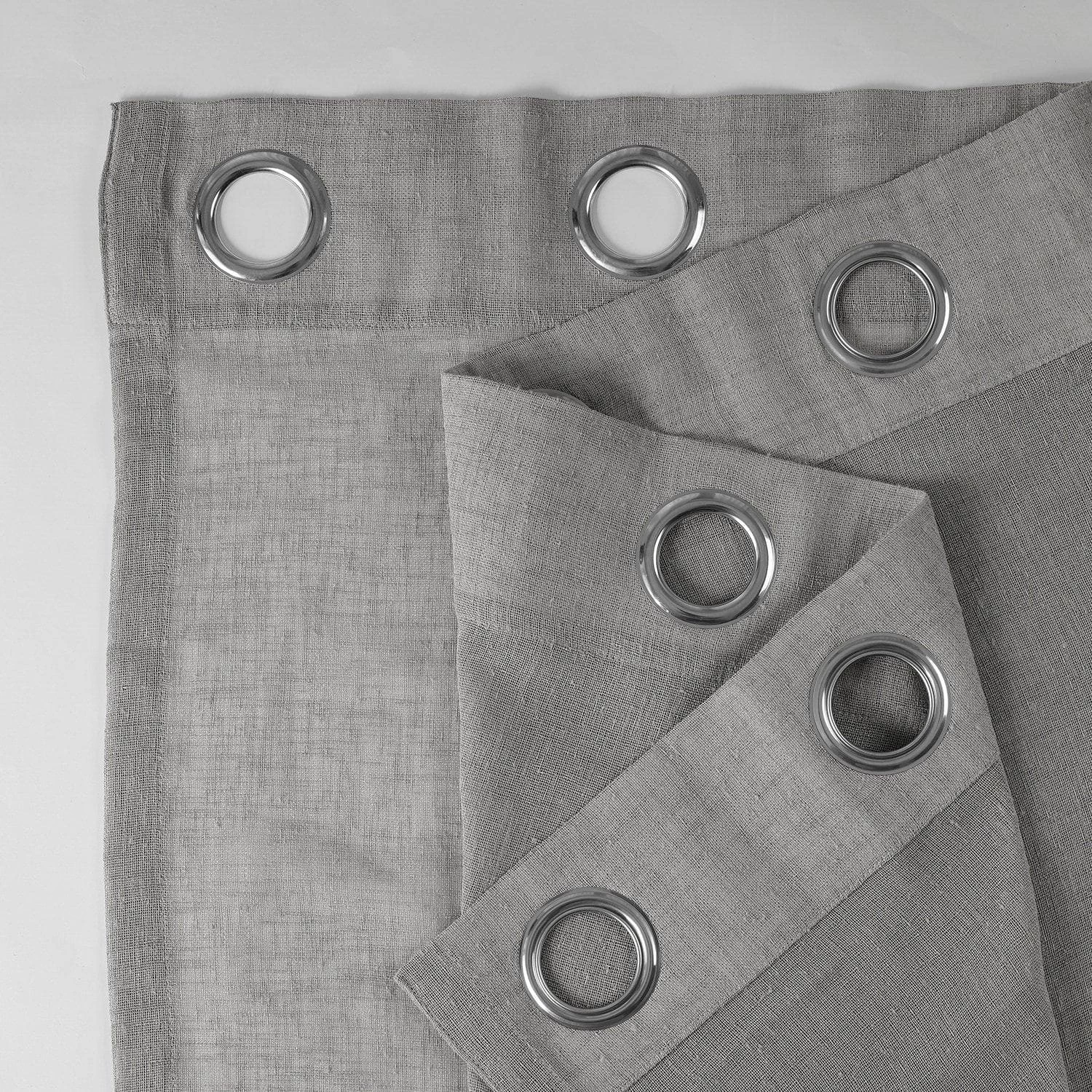 Paris Greige Grommet Textured Faux Linen Sheer Curtain 5 Paris Greige Grommet Textured Faux Linen Sheer Curtain - Image 3