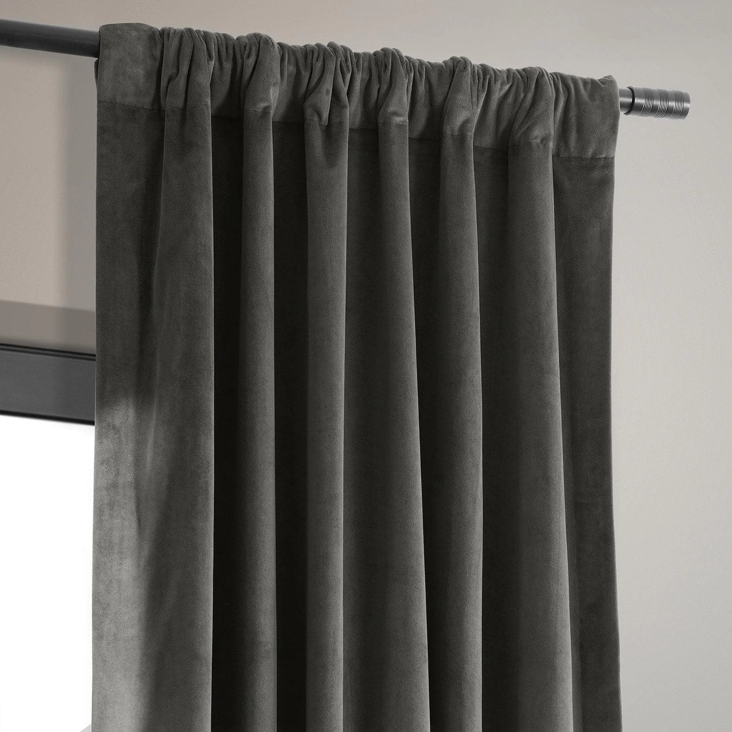 Colbalt Grey Signature Velvet Room Darkening Curtain Pair (2 Panels) 6 Colbalt Grey Signature Velvet Room Darkening Curtain Pair (2 Panels) - Image 4