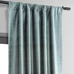 Mood Blue Textured Dupioni Silk Curtain -Chic Curtains Shop 3 b54d374f 39de 456b b9dd ac2af34230ac