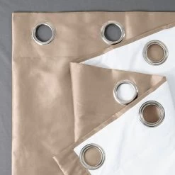 Antique Beige Grommet Faux Silk Taffeta Blackout Curtain -Chic Curtains Shop 3 be73343f b6d9 4a37 8d47 4260e9ff3998