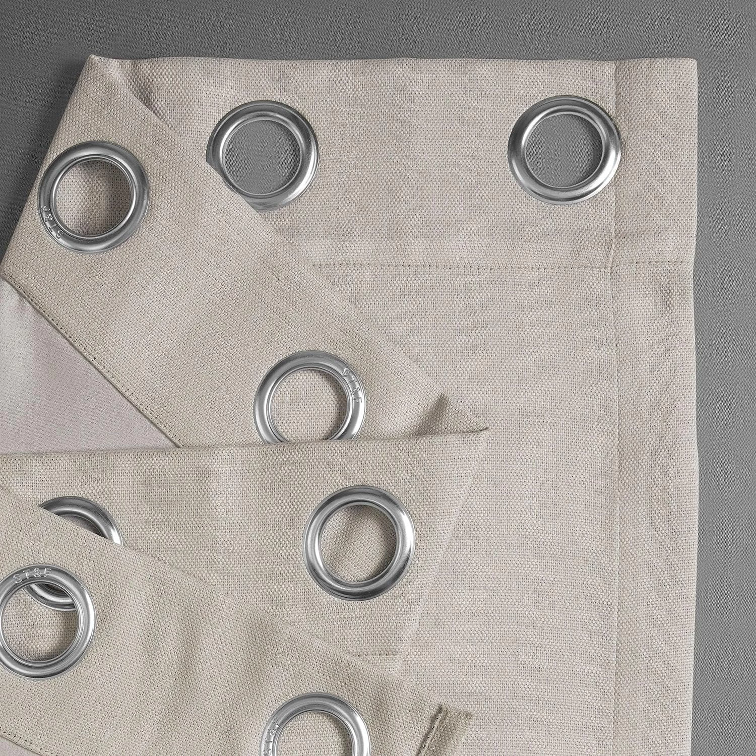 Birch Grommet Textured Faux Linen Room Darkening Curtain 5 Birch Grommet Textured Faux Linen Room Darkening Curtain - Image 3