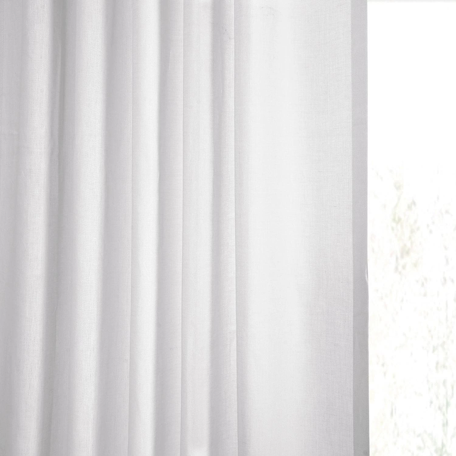 Purity White Deluxe French Linen Curtain 6 Purity White Deluxe French Linen Curtain - Image 4