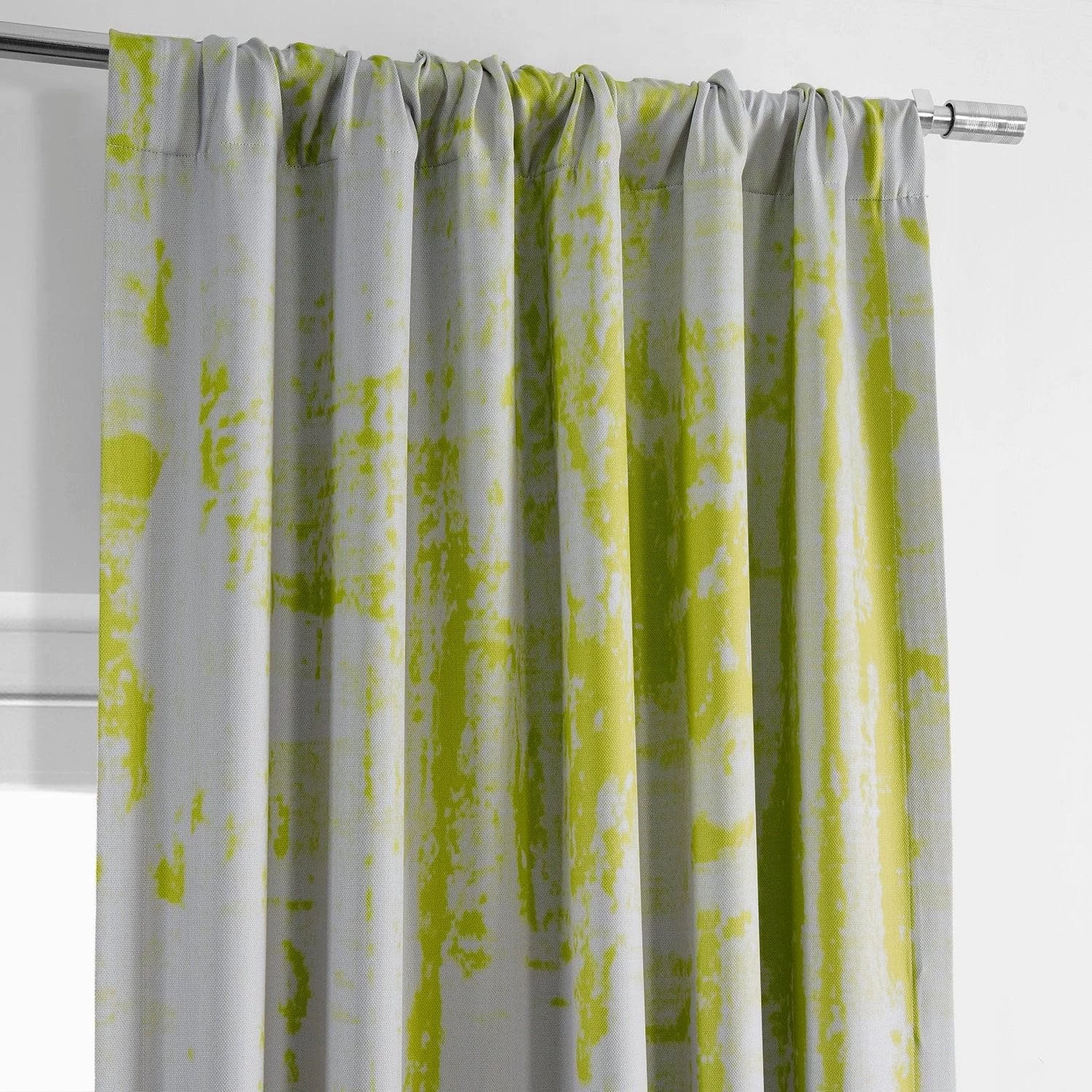 Dapple Green Printed Faux Linen Room Darkening Curtain 6 Dapple Green Printed Faux Linen Room Darkening Curtain - Image 4