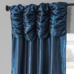 Navy Ruched Solid Faux Silk Taffeta Curtain -Chic Curtains Shop 3 ea31eb24 c483 47d9 9c9d 5eb5e7b8c7e1