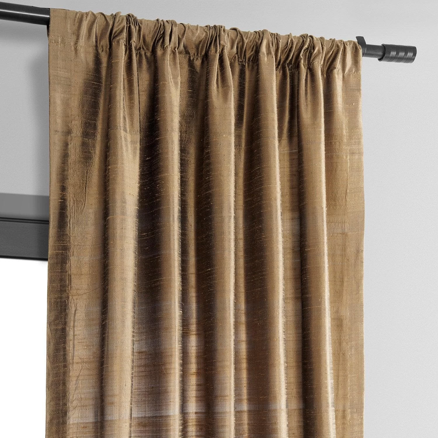 Mocha Textured Dupioni Silk Curtain 5 Mocha Textured Dupioni Silk Curtain - Image 3