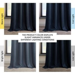 Nightfall Navy Grommet Textured Faux Linen Room Darkening Curtain 13 Nightfall Navy Grommet Textured Faux Linen Room Darkening Curtain -Chic Curtains Shop 44N