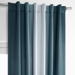 Parallel Teal Printed Faux Linen Room Darkening Curtain -Chic Curtains Shop 4 0772a581 60fd 4c63 856b d45540a0a154