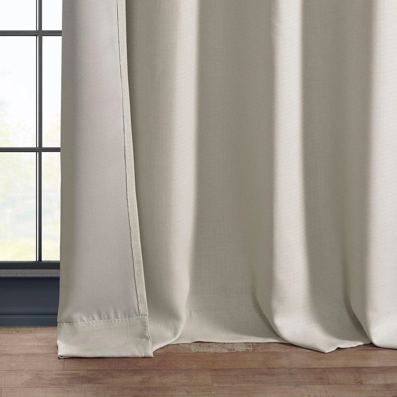 Birch Grommet Textured Faux Linen Room Darkening Curtain 6 Birch Grommet Textured Faux Linen Room Darkening Curtain - Image 4