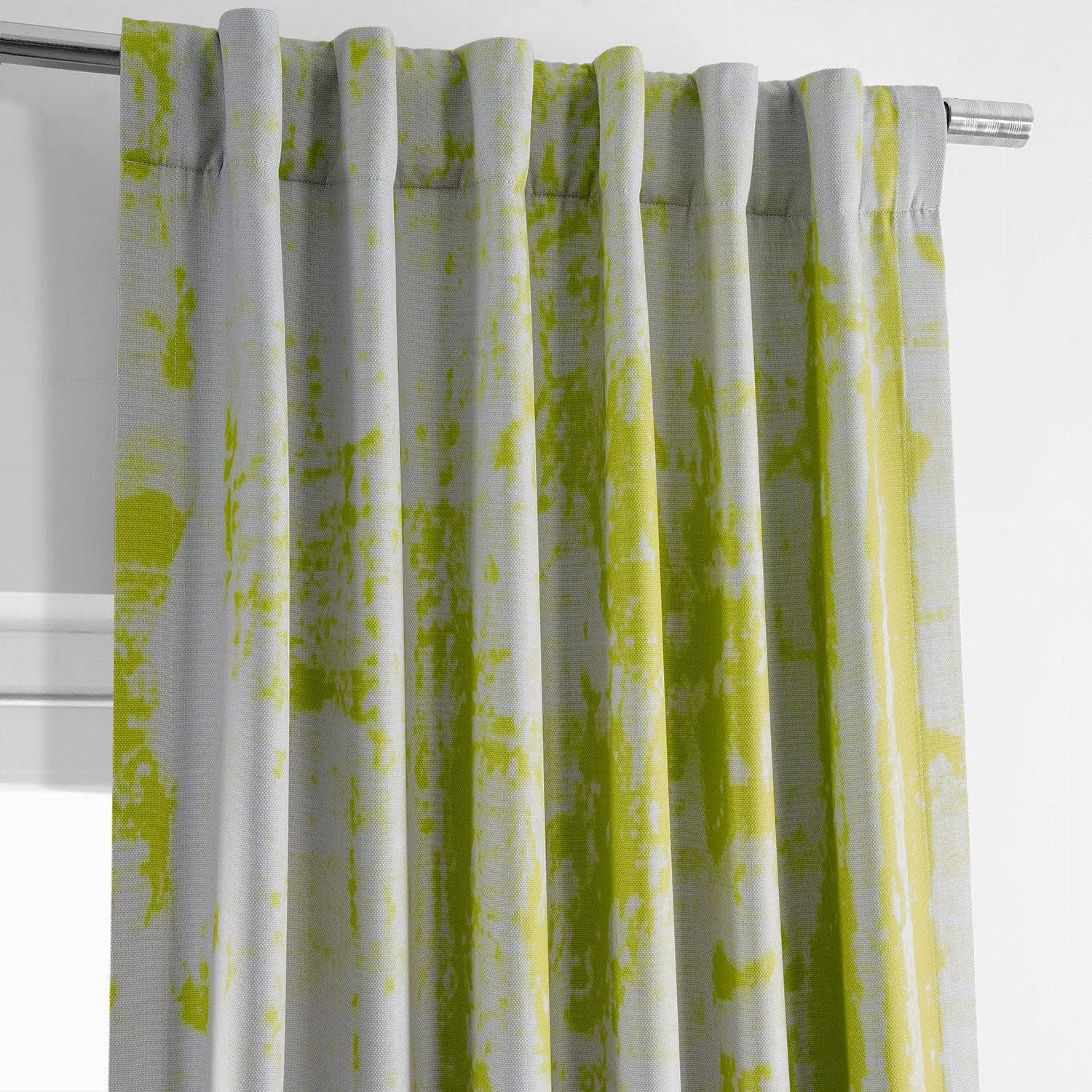 Dapple Green Printed Faux Linen Room Darkening Curtain 5 Dapple Green Printed Faux Linen Room Darkening Curtain - Image 3