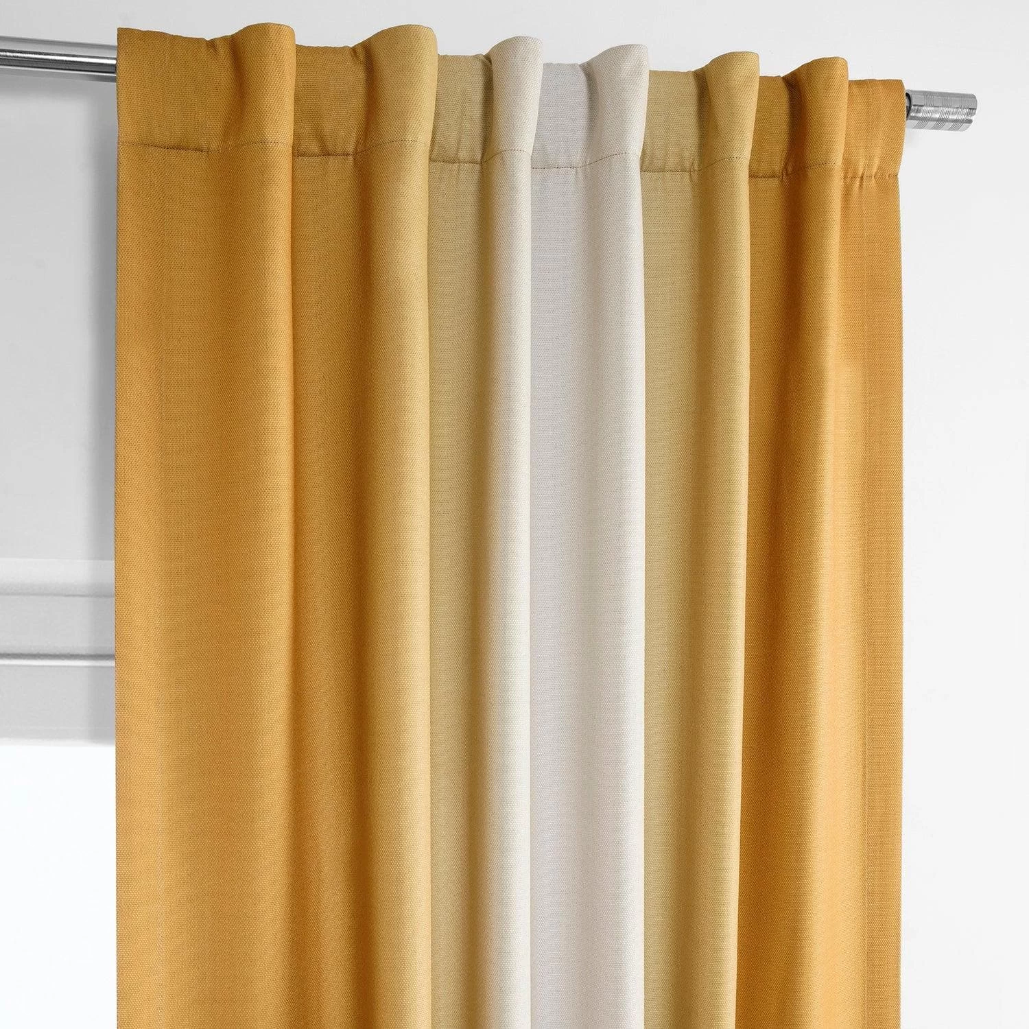 Parallel Gold Printed Faux Linen Room Darkening Curtain 4 Parallel Gold Printed Faux Linen Room Darkening Curtain - Image 3