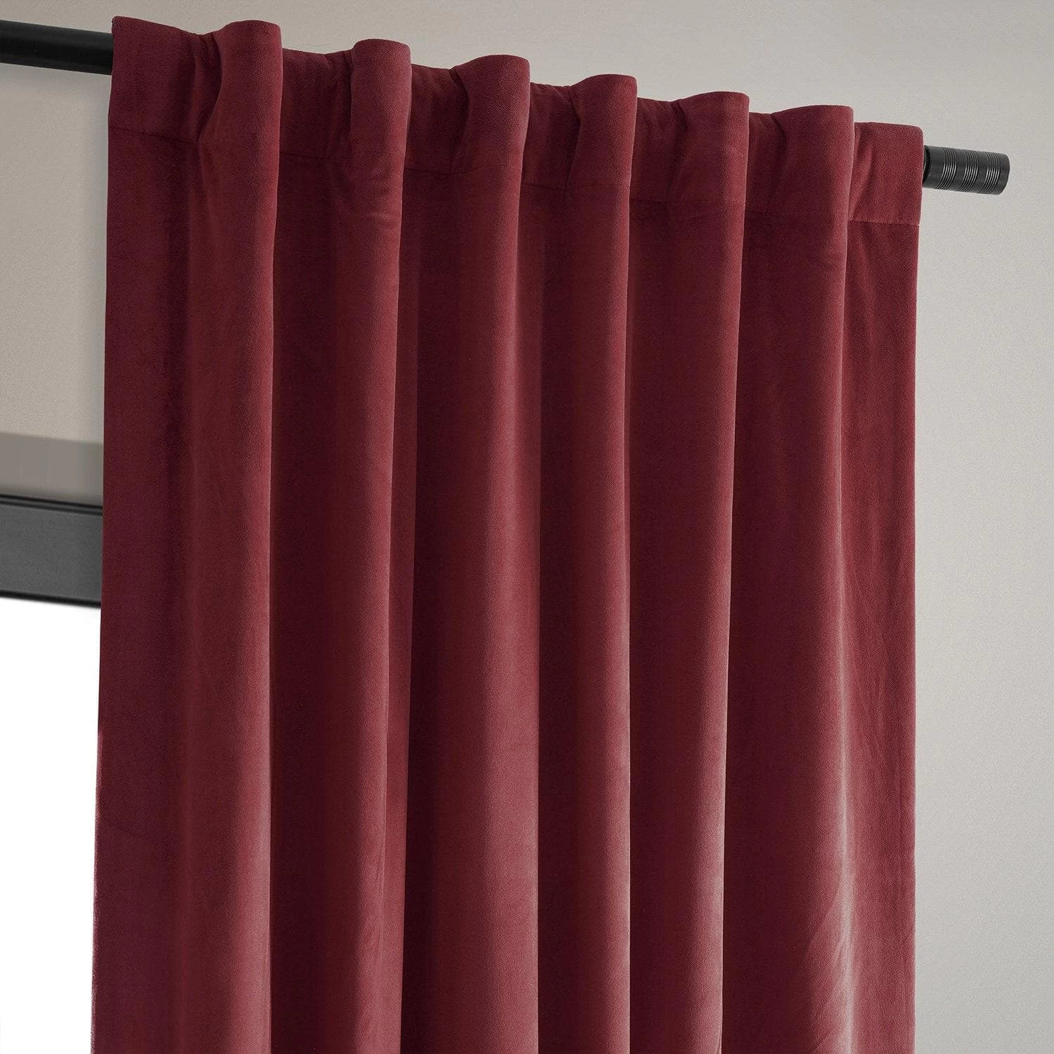 Dark Amaranth Signature Velvet Room Darkening Curtain Pair (2 Panels) 5 Dark Amaranth Signature Velvet Room Darkening Curtain Pair (2 Panels) - Image 3