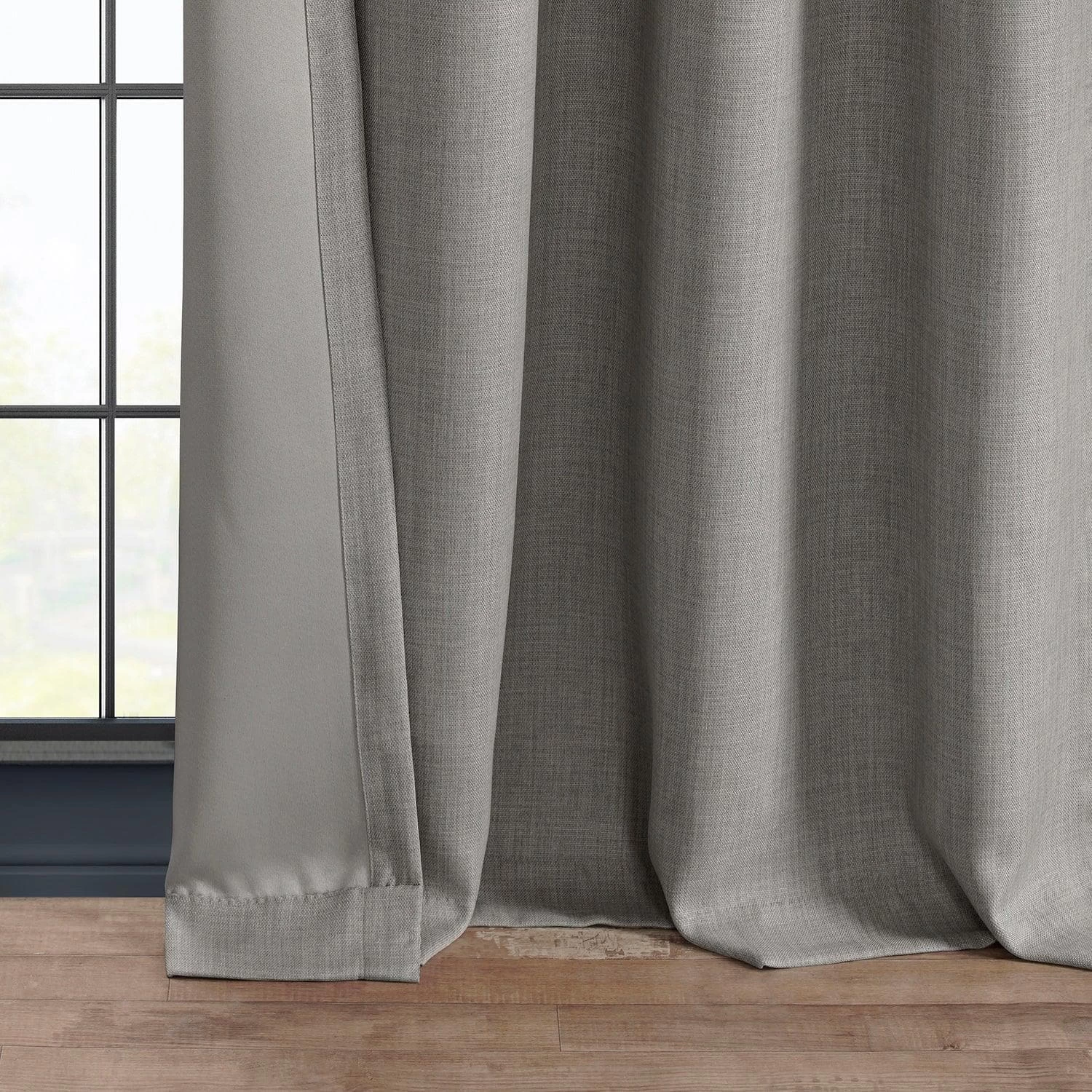 Clay Grommet Textured Faux Linen Room Darkening Curtain 6 Clay Grommet Textured Faux Linen Room Darkening Curtain - Image 4