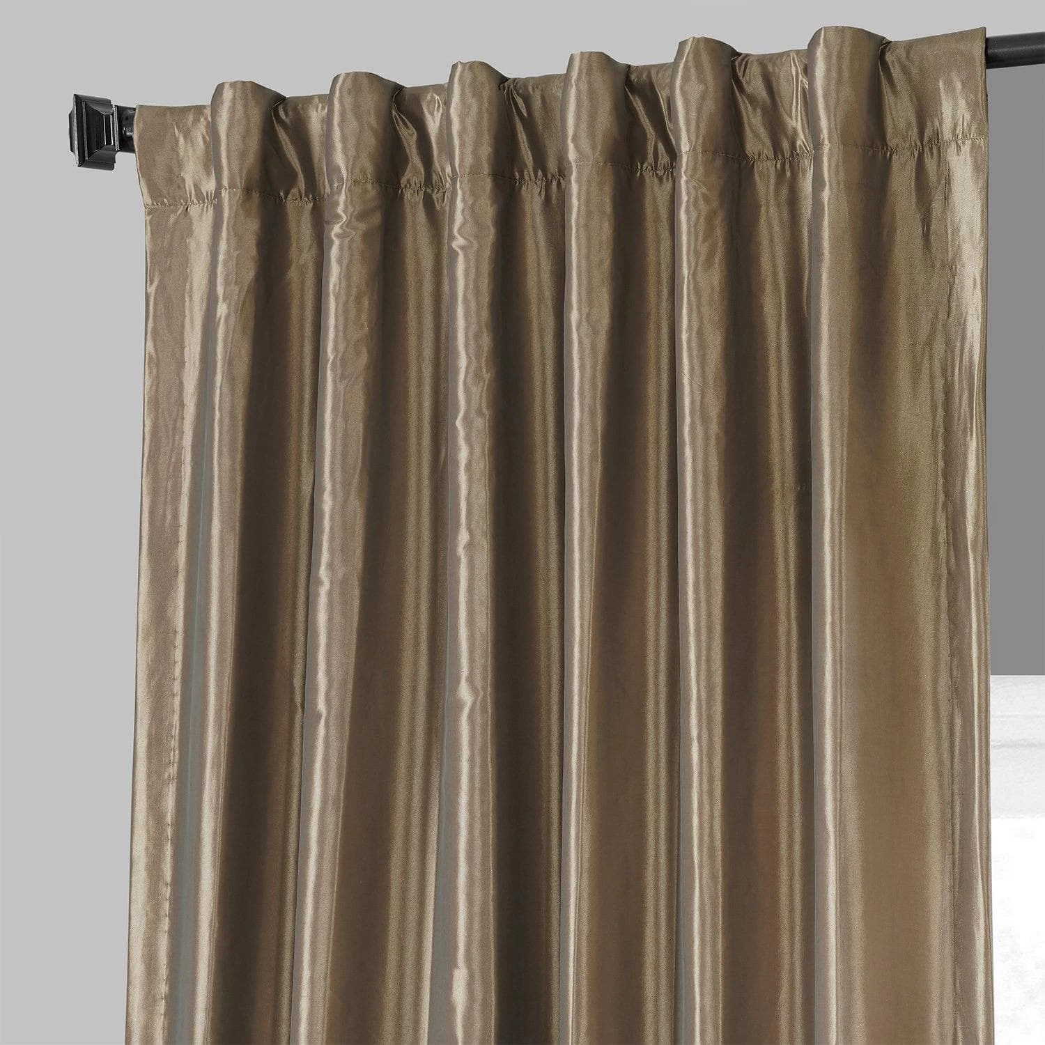Gold Nugget Solid Faux Silk Taffeta Curtain 5 Gold Nugget Solid Faux Silk Taffeta Curtain - Image 3