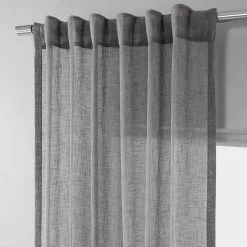 Gravel Grey Textured Faux Linen Sheer Curtain 11 Gravel Grey Textured Faux Linen Sheer Curtain -Chic Curtains Shop 4 9919c2a2 ea7e 4a22 98e7 7ce4bc0764c2