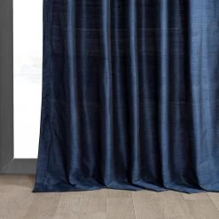 Navy Textured Dupioni Silk Curtain -Chic Curtains Shop 4 9c037c2c 33e1 4819 9f22 128e0d3f73d1