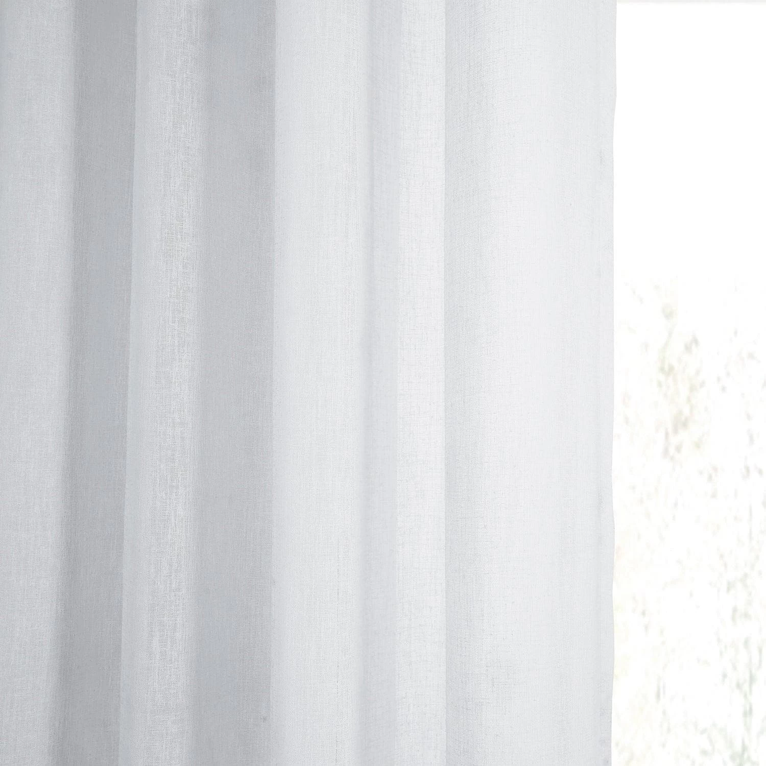 Aspen White Grommet Textured Faux Linen Sheer Curtain 6 Aspen White Grommet Textured Faux Linen Sheer Curtain - Image 4