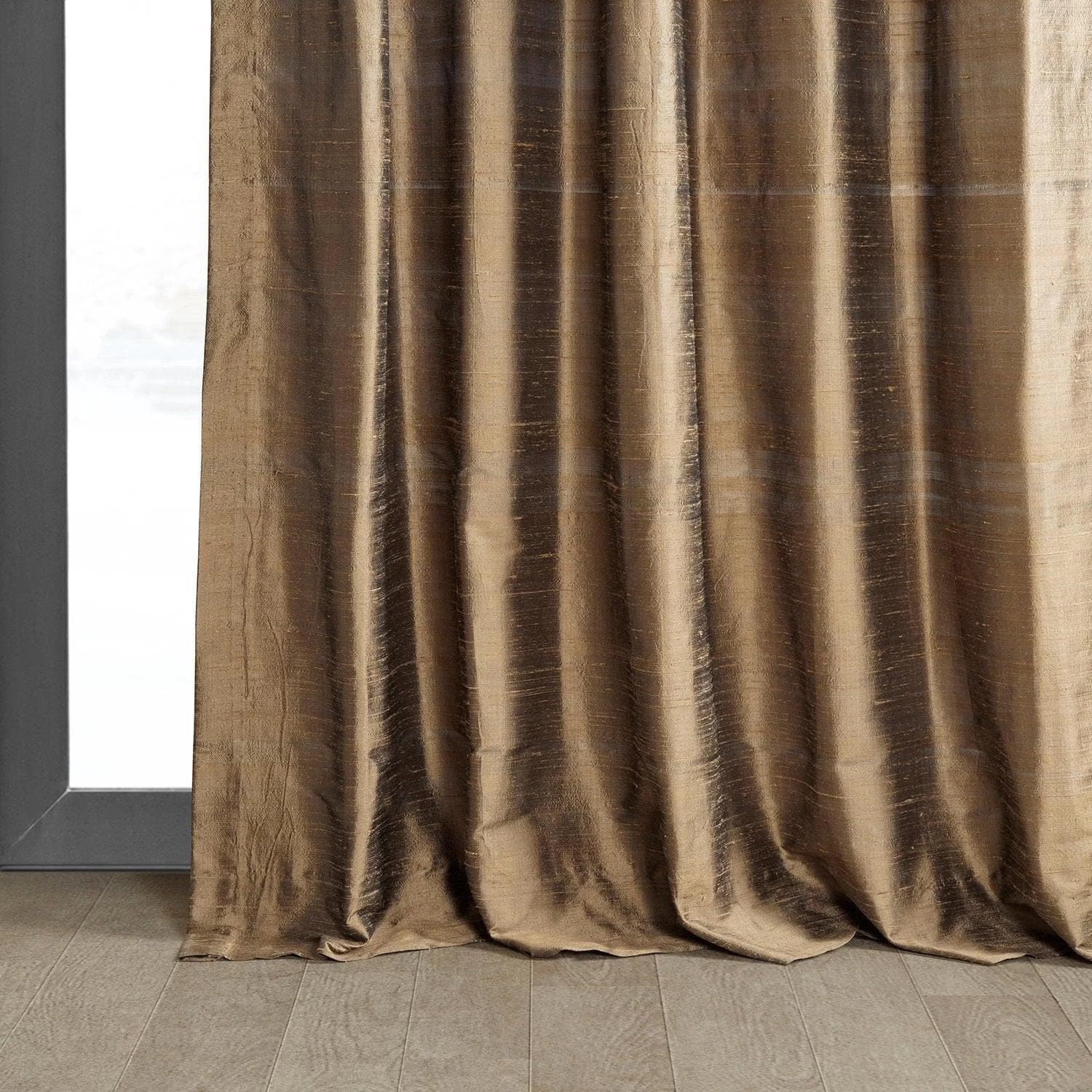 Mocha Textured Dupioni Silk Curtain 6 Mocha Textured Dupioni Silk Curtain - Image 4